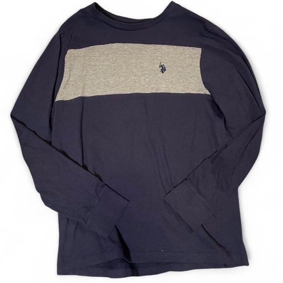 U.S. Polo Assn. Other - U.S. Polo Assn. Men's Colorblock Long Sleeve Jersey T-Shirt Navy and Grey